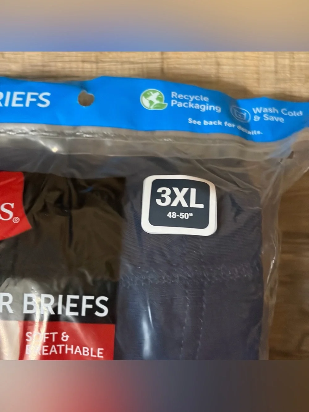 NWT 2 packs of Hanes Men’s 2-Pack Tagless Boxer Briefs Navy Light Blue Sz 3XL
